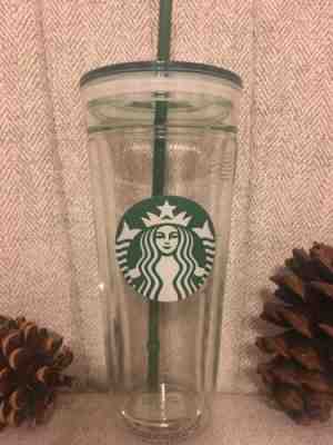 Starbucks Venti Clear Glass Double Wall Cold Cup Tumbler 20 oz Brand New Rare - Sold on eBay Nov, 20th 2019 for $55.00