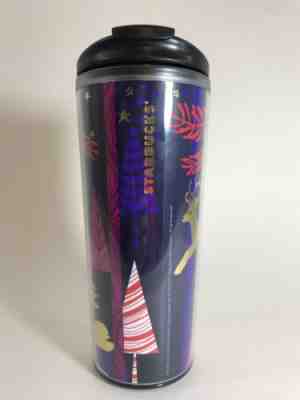 Starbucks 2017 Tumbler Travel Mug Cup Christmas Reindeer Holiday Hot Cold 16 oz. - Sold on eBay Nov, 20th 2019 for $15.99
