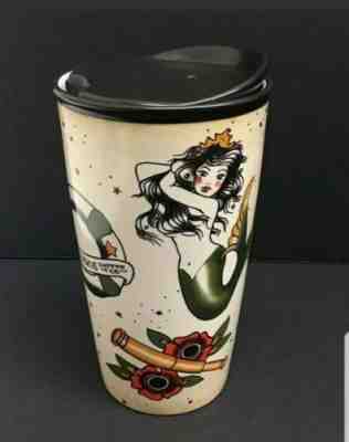 Starbucks 2015 Tattoo Mermaid Siren Sailor Anchor Ceramic Travel Mug Cup  12 OZ - Sold on eBay Nov, 20th 2019 for $49.95