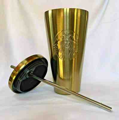 Starbucks Gold Stainless 16 Oz  Grande Tumbler Cup Limited Edition 2015 NEW - Sold on eBay Nov, 20th 2019 for $36.95