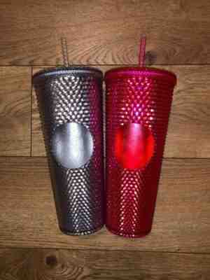 2019 Starbucks Iridescent Studded Tumbler BOTH Platinum AND Pink SET INCLUDED! - Sold on eBay Nov, 20th 2019 for $58.94