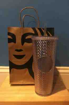 NEW 2019 Starbucks Venti Holiday Platinum Studded Tumbler - Sold on eBay Nov, 20th 2019 for $25.00