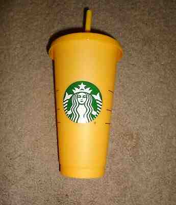 STARBUCKS Color Changing SINGLE Cold Cup APRICOT TANGERINE ORANGE Reusable 24 oz - Sold on eBay Nov, 20th 2019 for $19.99