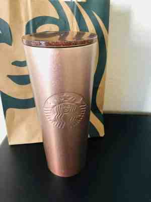 Starbucks holiday 2018 glitter rose gold 24oz tumbler cup  - Sold on eBay Nov, 20th 2019 for $29.95