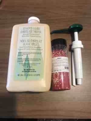 STARBUCKS Toasted White Chocolate Mocha Sauce  w/ PUMP and Topping! - Sold on eBay Nov, 20th 2019 for $65.00