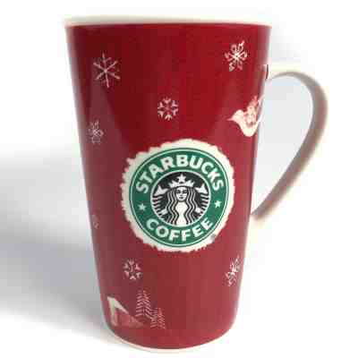 Starbucks Red Tall Holiday Christmas 2008 Deer Logo 16 oz Coffee Tea Mug Cup - Sold on eBay Nov, 20th 2019 for $21.99