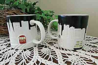 2 lot Starbucks Mug Collector Series Boston San Francisco Skyline 3D Embossed  - Sold on eBay Nov, 20th 2019 for $49.99