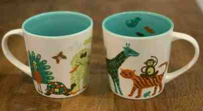 Starbucks Animals Zoo Cocoa Mug Cup Child Kids 2008 New Bone China 8oz Set of 2 - Sold on eBay Nov, 20th 2019 for $19.88