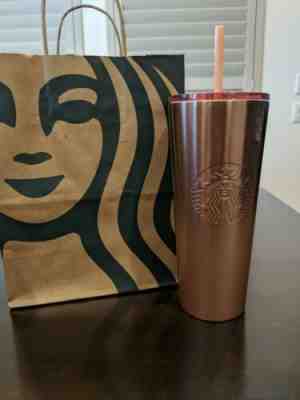 STARBUCKS ROSE GOLD TUMBLR 24 FL OZ *HOLIDAY EDITION* - Sold on eBay Nov, 20th 2019 for $25.00