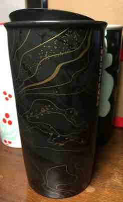 Free Shipping, NWT. Starbucks Christmas Gift 2018 Double Walled 12 OZ Black Gold - Sold on eBay Nov, 20th 2019 for $43.99