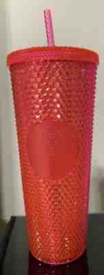 Starbucks 2019 Christmas Holiday Studded Tumbler Iridescent Cold Cup Neon Pink - Sold on eBay Nov, 20th 2019 for $27.00