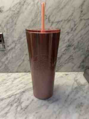 2019 Starbucks Rose Gold Glitter Stainless Steel Cold Cup Tumbler 24oz Venti - Sold on eBay Nov, 20th 2019 for $34.00
