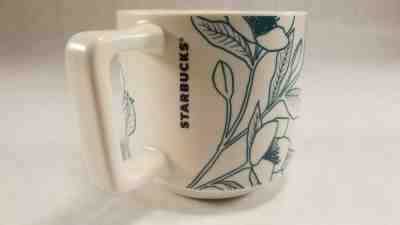 Starbucks Mug Spring 2019 Pink / Teal Green White Flowers Floral 14 oz Ceramic - Sold on eBay Nov, 20th 2019 for $19.99