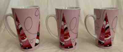 2004 STARBUCKS Christmas Tree Mug Cup Tall Pink Holiday Collectible 6" 16oz (3) - Sold on eBay Nov, 20th 2019 for $34.99