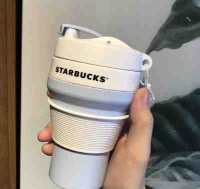 Starbucks 2019 China Silica Gel Fold Portable Water Cup Blue 12oz - Sold on eBay Nov, 20th 2019 for $36.99