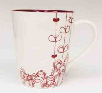 STARBUCKS Love Heart Strings Red White New Bone China Mug Valentine’s Love 2009 - Sold on eBay Nov, 20th 2019 for $39.95