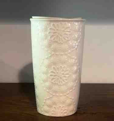 Starbucks Lace Embossed White Floral Double Wall Mother Day Tumbler 10 oz RARE - Sold on eBay Nov, 20th 2019 for $28.99
