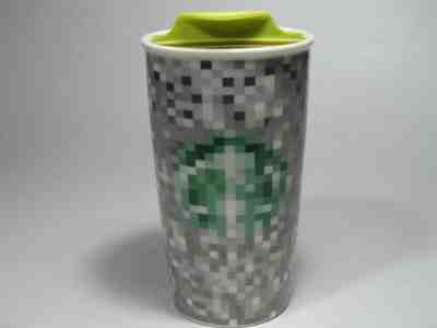 Starbucks 2012 Rodarte Ceramic Pixel Tumbler Travel Mug 12 oz Cup  - Sold on eBay Nov, 21st 2019 for $18.95