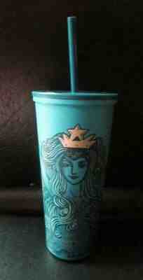 2019 Starbucks ANNIVERSARY Siren BLUE STAINLESS TUMBLER 16 oz PHILIPPINES STRAW - Sold on eBay Nov, 21st 2019 for $54.99
