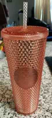Starbucks Pink Tumbler 2019 Rose Gold Radiant Iridescent Jeweled 24oz Cold Cup - Sold on eBay Nov, 21st 2019 for $41.00