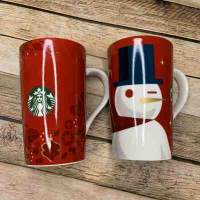 2 Starbucks 2012/2013 Holiday Christmas Coffee Mugs Red 16 oz Tall Cup GUC!!! - Sold on eBay Nov, 21st 2019 for $21.99