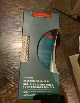 Starbucks 2019 Holiday Christmas Reusable Cold Cups 24oz 5 pack - READY TO SHIP - Sold on eBay Nov, 21st 2019 for $21.00