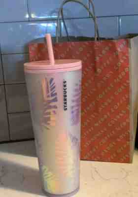 NEW Starbucks 2019 Holiday Pink Pine Cone Tumbler Iridescent Rainbow Matte - Sold on eBay Nov, 21st 2019 for $29.99