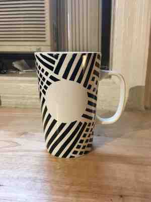 Starbucks 2014 Black Stripe Dot Collection Tall 16oz Coffee Mug Cup - Excellent - Sold on eBay Nov, 21st 2019 for $15.99