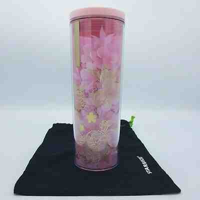 Starbucks Thailand SAKURA Cherry Blossom 2019 Lace Cold Cup Tumbler 16 Oz. + Bag - Sold on eBay Nov, 21st 2019 for $39.00