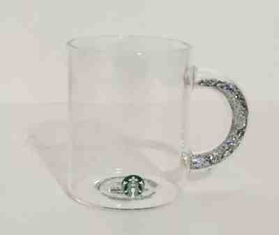 Starbucks Glitter Handle Glass Mug 2019 Holiday Cup Holographic Rainbow Holo - Sold on eBay Nov, 21st 2019 for $24.50