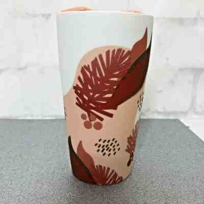 Starbucks 2019 Ceramic Holiday Traveler 12oz Tumbler Cup Mug Pink Pine Berries - Sold on eBay Nov, 21st 2019 for $33.00