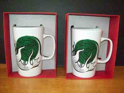 Starbucks CAT mug TWO mugs 2015 Cat with Yarn Venti 16 oz NEW - Sold on eBay Nov, 21st 2019 for $32.50