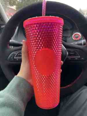 STARBUCKS Neon Pink Studded Tumbler WINTER HOLIDAY CUP 2019 24oz Shipping NOW - Sold on eBay Nov, 21st 2019 for $41.89