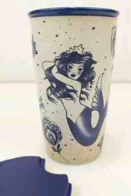 Starbucks Sailor Mermaid Tattoo Ceramic Tumbler 12 oz w/lid Travel Mug Cup EXC  - Sold on eBay Nov, 20th 2019 for $65.00