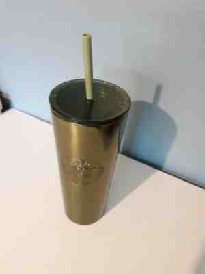 STARBUCKS FAll 2019 BRIGHT GREEN STAINLESS STEEL COLD CUP WITH STRAW, 16 Fl. Oz - Sold on eBay Nov, 22nd 2019 for $15.00