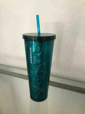 Starbucks Green Floral Tumblers 24oz Size Cold-Cup Tumbler - Sold on eBay Nov, 22nd 2019 for $50.00