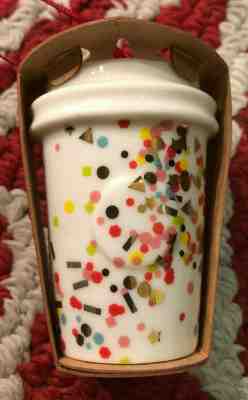 STARBUCKS Christmas Ornament 2015 CONFETTI Ceramic NEW  <ships FREE> - Sold on eBay Nov, 22nd 2019 for $15.00