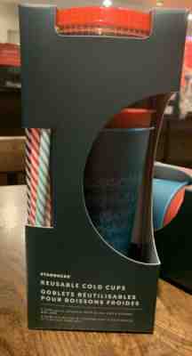 NEW Starbucks 2019 Holiday, Winter, Christmas REUSABLE COLD CUPS 6 pack - Sold on eBay Nov, 22nd 2019 for $28.99