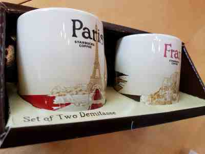 NEW!  Starbucks Global Icon Demitasse Mugs 3 oz. Paris & France 2014 - Sold on eBay Nov, 22nd 2019 for $50.00