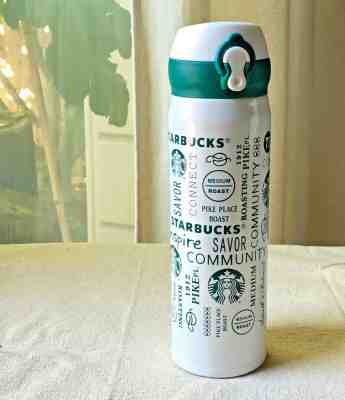 Starbucks White Green Pike Place Japan Thermos Tumbler Thermal Bottle 500 cup - Sold on eBay Nov, 22nd 2019 for $57.80