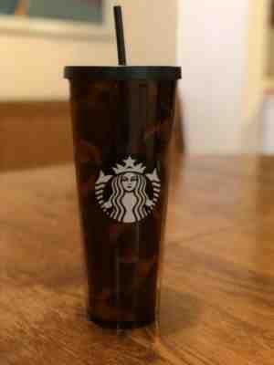 Starbucks Tortoise Shell Acrylic Cold Cup Tumbler Venti 24 oz 2019 Rare w Straw - Sold on eBay Nov, 22nd 2019 for $29.99
