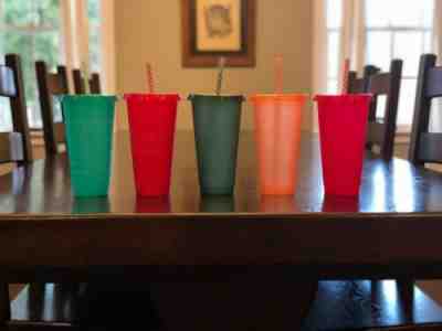 Starbucks 2019 Holiday Christmas Winter Reusable Cold Cups 5 pack w/ Straws New - Sold on eBay Nov, 22nd 2019 for $25.00