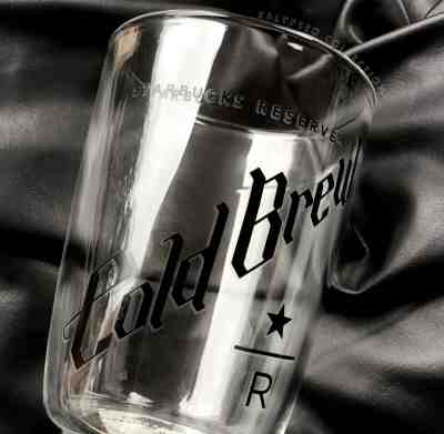 Starbucks Glass Black Cold Brew Coffee Cup Tall 12oz - LIMITED HTF - NEW - Sold on eBay Nov, 22nd 2019 for $23.00
