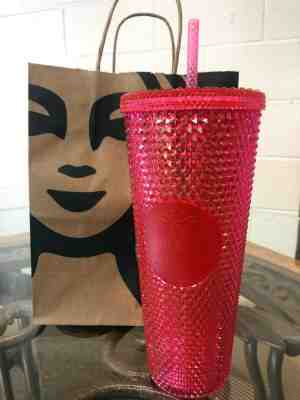 Brand New Starbucks 2019 Pink Studded Holiday Tumbler 24oz Venti - Sold on eBay Nov, 21st 2019 for $24.00