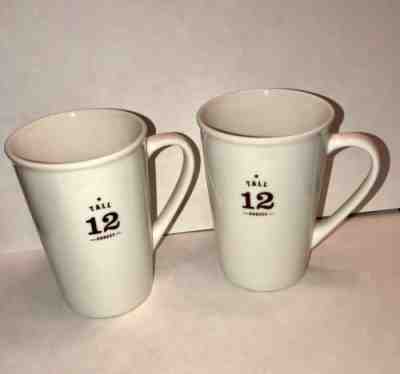 2 Starbucks 2010 Tall 12 Oz Coffee Mug Gloss White Ceramic - Sold on eBay Nov, 21st 2019 for $24.99