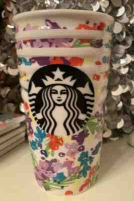 STARBUCKS Ceramic Tumbler 2016 10oz Mug Flowers Floral New - Sold on eBay Nov, 21st 2019 for $25.00