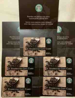 Starbucks CZECH REPUBLIC 800K? Old Logo Rare HTF Lot of 5 W/ Sleeves - Sold on eBay Nov, 21st 2019 for $152.50