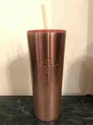 STARBUCKS 2019 Cold Cup Rose Gold Tumbler WINTER HOLIDAY 24 OZ - Sold on eBay Nov, 21st 2019 for $26.00