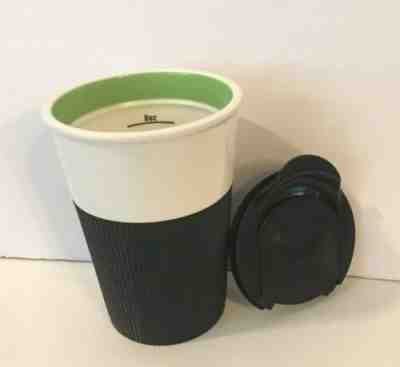 Starbucks Rubber Grip Sleeve Ceramic Tumbler 8 oz Rubber Grip Mug w/ Plastic Lid - Sold on eBay Nov, 21st 2019 for $19.99