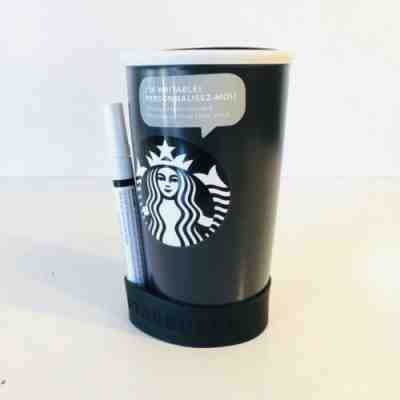 Starbucks 2016 Travel Tumbler Coffee Mug Cup Writable Surface Black White Logo